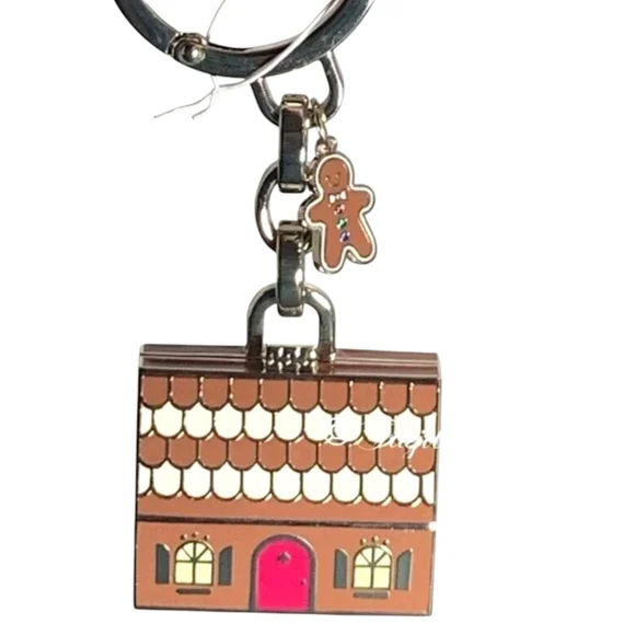 NEW Kate Spade ♠️ Gingerbread House Keychain Bag Charm Fob 3D Novelty Gift - Picture 6 of 9